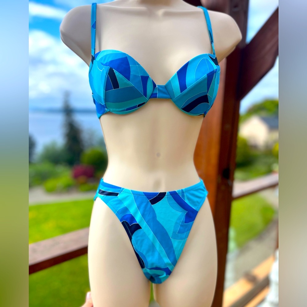 Vintage Dives Madras Royal Blue & Teal Bikini
